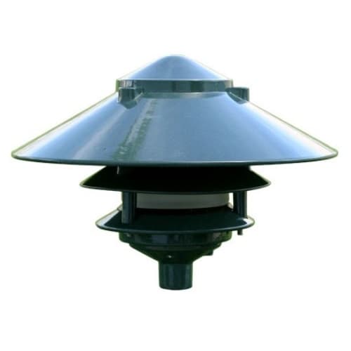 Dabmar 10-in 6W 3-Tier LED Pagoda Pathway Light w/ .5-in Base, A19, 120V, 3000K, Green