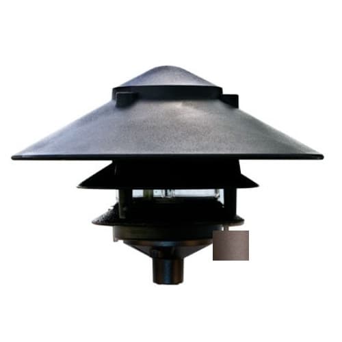 Dabmar 10-in 6W 3-Tier LED Pagoda Pathway Light w/ 3-in Base, A19, 120V, 3000K, Bronze