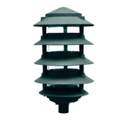 Dabmar 6-in 11W 5-Tier LED Pagoda Pathway Light w/ .5-in Base, G24, 120V-277V, 3000K, Green