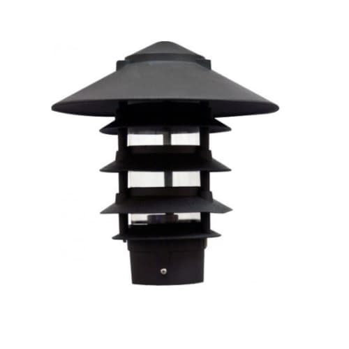 Dabmar 10-in 6W 5-Tier LED Pagoda Pathway Light w/ .5-in Base, A19, 120V, 3000K, Black