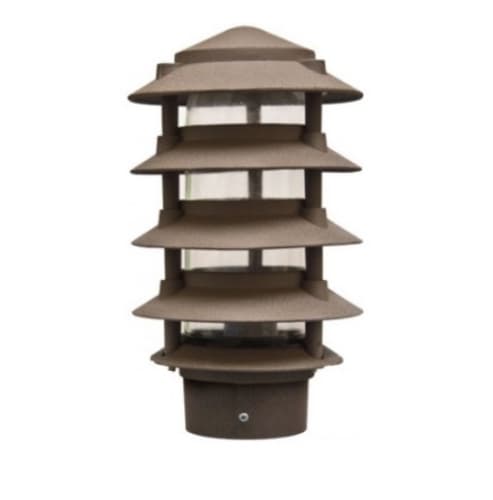 Dabmar 6-in 11W 5-Tier LED Pagoda Pathway Light w/ 3-in Base, G24, 120V-277V, 3000K, Bronze