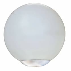 16W 13" Outdoor LED Globe Post Light, 3000K, White