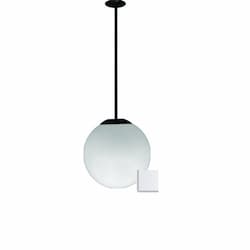 Dabmar 16-in 16W LED Drop Down Globe Ceiling Light w/ 24-in Stem, 85V-265V, 5000K, White