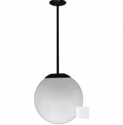 Dabmar 18-in 30W LED Drop Down Globe Ceiling Light w/ 18-in Stem, 85V-265V, 5000K, White