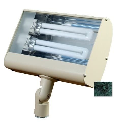 Dabmar 10W Outdoor LED Flood Light w/ Knuckle, PL Bulb, 3000K, Verde Green