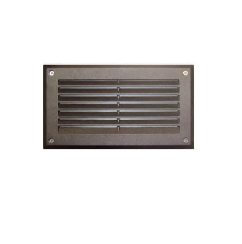 Dabmar 9-in 7W LED Recessed Step Light w/ Louver, G24 LED, 85V-265V, 5000K, Bronze