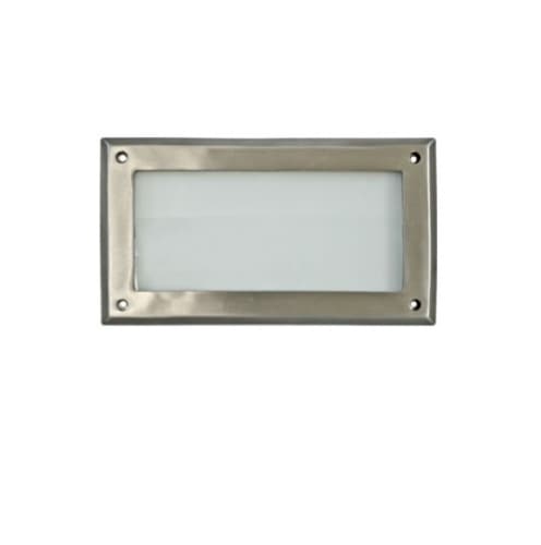 Dabmar 9-in 7W LED Recessed Step Light, Open, G24, 85V-264V, 3000K, St. Steel