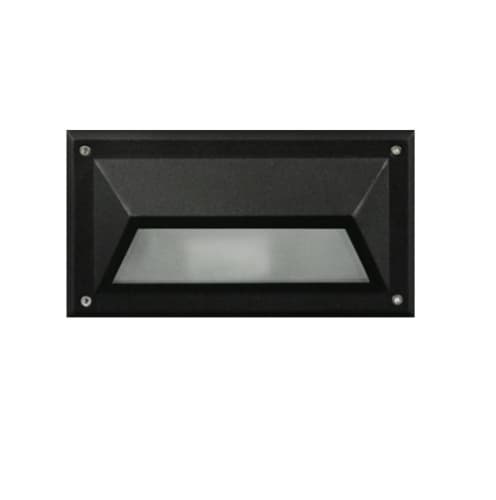 Dabmar 9-in 7W LED Recessed Step Light w/ Hood, G24 LED, 85V-265V, 3000K, Black