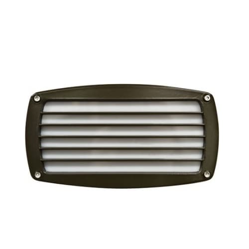 Dabmar 9-in 12W LED Recessed Striped Louvered Step Light, G24 LED, 120V-277V, 3000K, Bronze