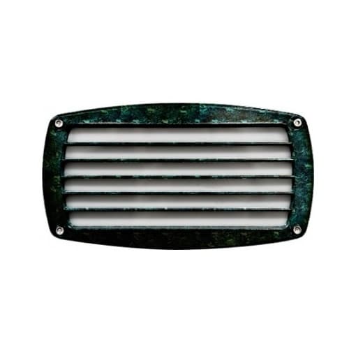 Dabmar 9-in 12W LED Recessed Striped Louvered Step Light, G24 LED, 120V-277V, 3000K, Verde Green