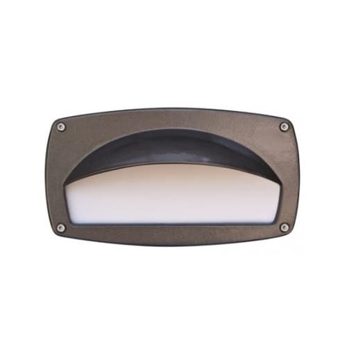 Dabmar 9-in 12W LED Recessed Step Light w/ Hood, G24 LED, 120V-277V, 3000K, Bronze