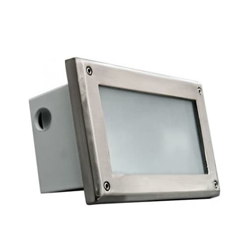 Dabmar 9-in 12W LED Recessed Step Light, Open Face, G24, 120V-277V, 3000K, St. Steel