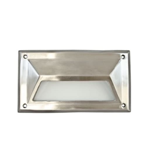 Dabmar 9-in 12W LED Recessed Hooded Step Light, G24 LED, 120V-277V, 3000K, St. Steel