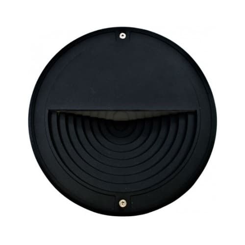 Dabmar 10-in 12W LED Large Round Recessed Step Light, 2-Pin LED, 120V-277V, 5000K, Black