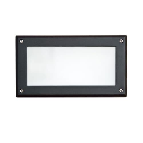 Dabmar 12W LED Corrosion Resistant Recessed Step Light w/ Open Face, G24 LED, 3000K, Black