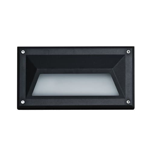 Dabmar 5W LED Corrosion Resistant Recessed Step Light w/ Hood, G24 LED, 5000K, Black