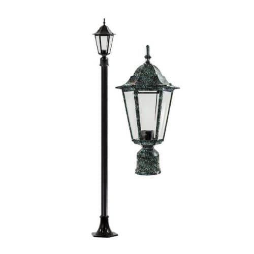 Dabmar 16W LED 8-ft Daniella Post Top Light, Single-Head, 120V, Green/Frosted