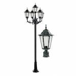 Dabmar 16W 10-ft LED Lamp Post, Five-Head, 1550 lm, 120V, Green/Clear, 3000K