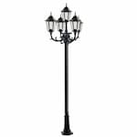 Dabmar 6W 10-ft LED Lamp Post, Five-Head, 1550 lm, 120V, Black/Clear, 3000K