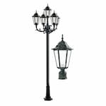 Dabmar 9W 10-ft LED Lamp Post, Five-Head, 1550 lm, 120V, Green/Frosted, 3000K