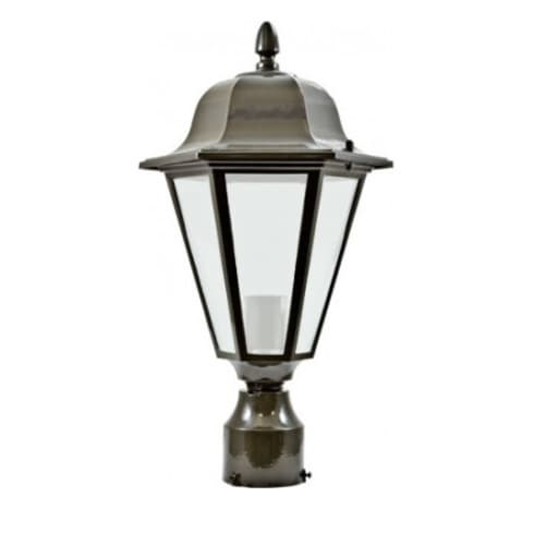 Dabmar 6W LED Daniella Post Top, Single-Head, A19, 120V, Bronze/Frosted