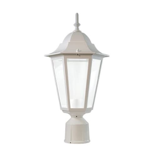 Dabmar 16W LED Daniella Post Top Fixture, Single-Head, 120V, White/Frosted