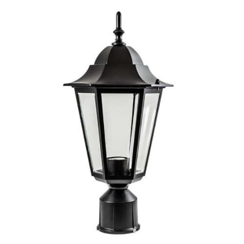 Dabmar 6W LED Daniella Post Top, Single-Head, A19, 120V, Black/Clear