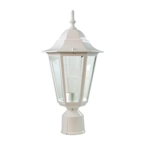 Dabmar 6W LED Daniella Post Top, Single-Head, A19, 120V, White/Clear