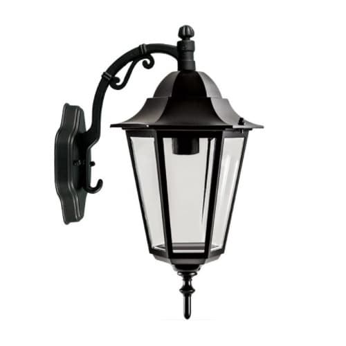 Dabmar 6W LED Daniella Wall Light, Single-Head, A19, 120V, Black/Clear