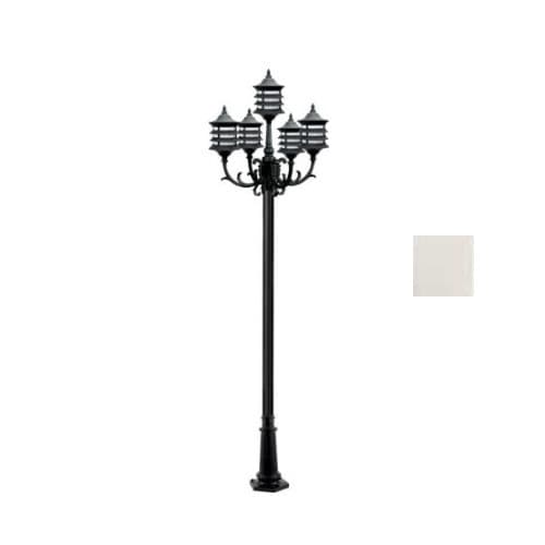 Dabmar 6W 8-ft LED Lamp Post, Three-Head, A19, 1600 lm, 120V, White, 6500K