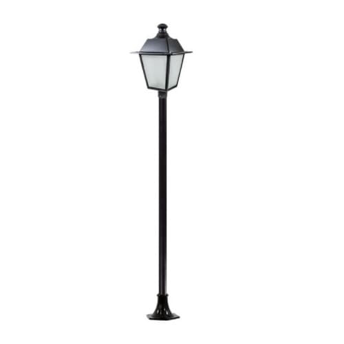 Dabmar 16W LED Lamp Post, Single-Head, E26, 85V-265V, Black/Frosted