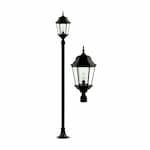 Dabmar 20W LED Lamp Post Top Fixture, 120V-277V, Black/Clear