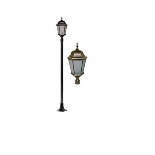 Dabmar 30W Single Head LED Light Post Fixture w/Clear Glass, Bronze