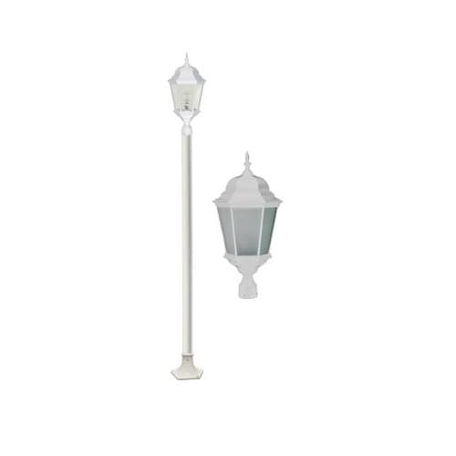 Dabmar 30W Single Head LED Light Post Fixture w/Clear Glass, White