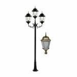 Dabmar 20W LED Lamp Post, Three-Head, 120V-277V, Bronze/Frosted