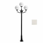 Dabmar 10-ft 6W LED Globe Lamp Post, Three-Head, A19, 120V, White