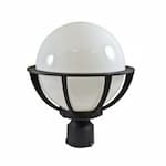 Dabmar 6W LED Emily Globe Post Top, A19, 120V, Black