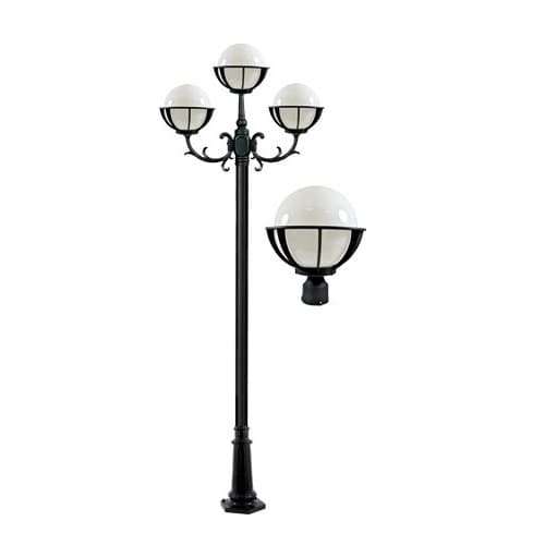 Dabmar 10-ft 9W LED Emily Globe Lamp Post, Three-Head, A19, GU24, 120V, Green