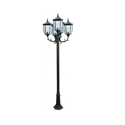 Dabmar 11-ft 6W LED Victoria Lamp Post, Five-Head, A19, 120V, White