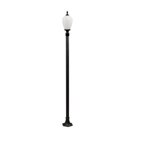 Dabmar 16W Alisa One Light LED Lamp Post w/Polycarbonate Lens, Black