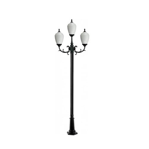 Dabmar 10-ft 9W LED Alisa Lamp Post, Three-Head, A19, GU24, 120V, White