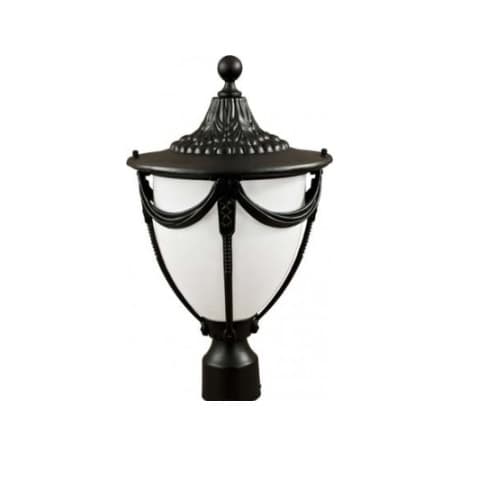 Dabmar 16W Powder Coated Rachel LED Post Top Light, Black