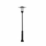 Dabmar 11-ft 30W LED Large Hat Top Lamp Post, 85V-285V, Black/Frosted