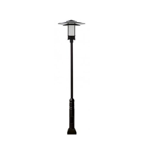 Dabmar 11-ft 30W LED Large Hat Top Lamp Post, 85V-285V, Verde Green/Frosted