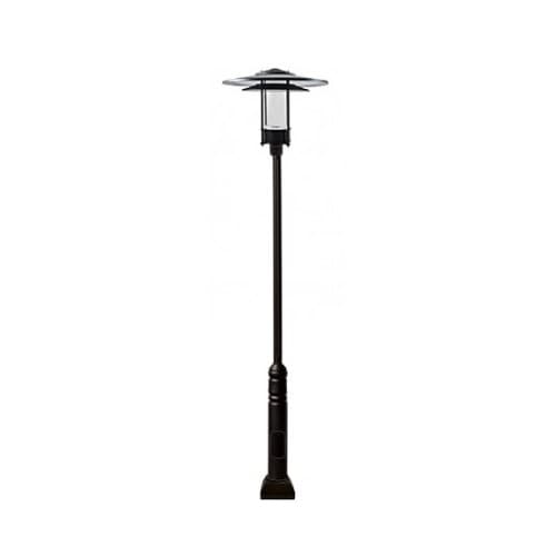 Dabmar 11-ft 30W LED Large Hat Top Lamp Post, 85V-285V, Verde Green/Clear