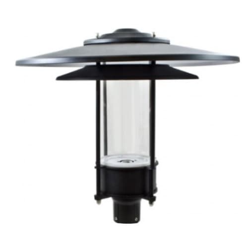 Dabmar 20W LED Large Post Top Fixture w/ Clear Lens, 120V-277V, 3000K, VG