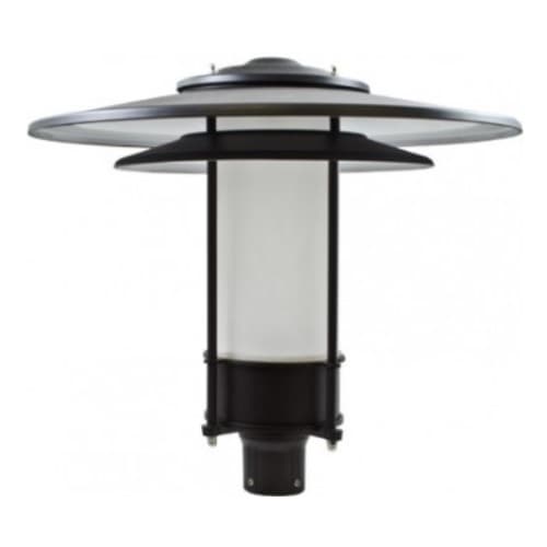 Dabmar Large Post Top Light Fixture w/ Frosted Lens w/o Bulb, 120V, VG