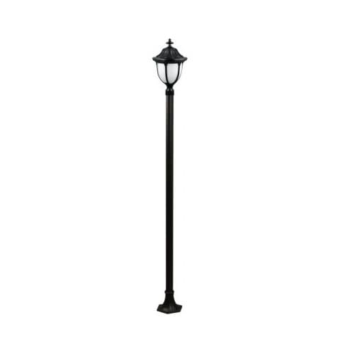 Dabmar 9-ft 9W LED Showcase Lamp Post, Single-Head, A19, GU24, 120V, Black