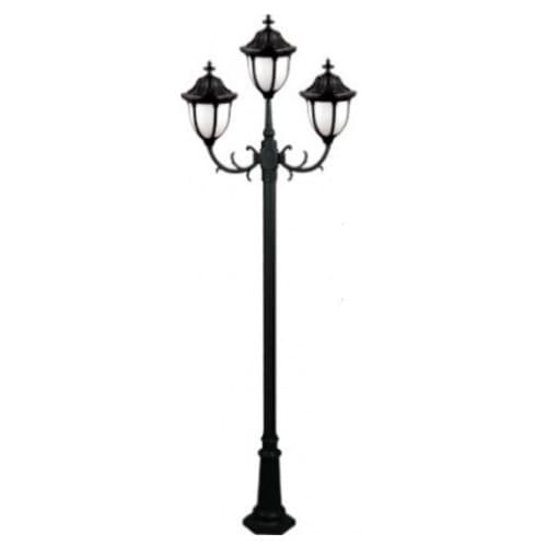 Dabmar Showcase Three Headed Post Light w/o Bulbs, 120V, Bronze