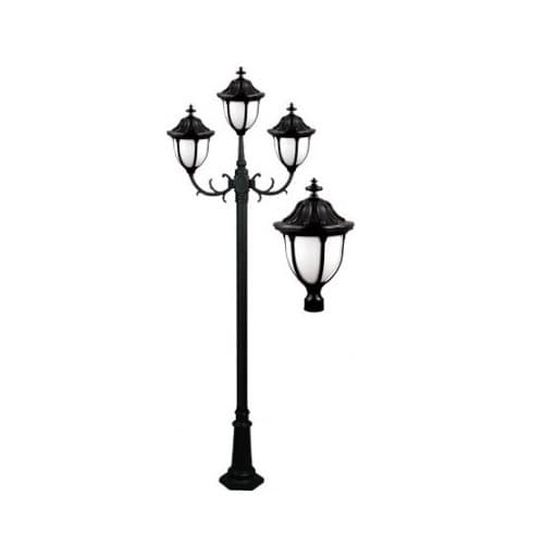 Dabmar 11-ft 6W LED Showcase Lamp Post, Three-Head, A19, 120V, Bronze